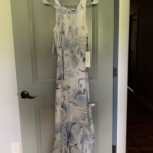 Calvin Klein white blue floral dress